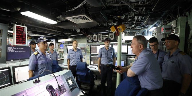 Bakan Akar Ve Komutanlar Doğu Akdeniz’deki Tcg Gemlik Fırkateyni’ne Çıktı