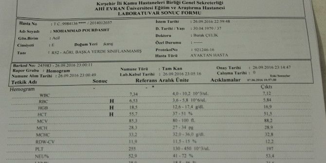 İran Uyruklu Mohammad Açlık Grevinin 14. Gününde Hastaneye Kaldırıldı