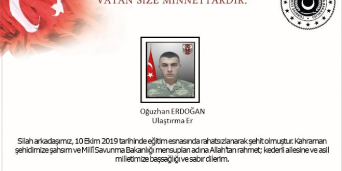 Eğitimde Rahatsızlanarak Şehit Düştü