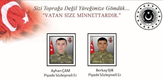 İki Askerimiz Şehit Düştü