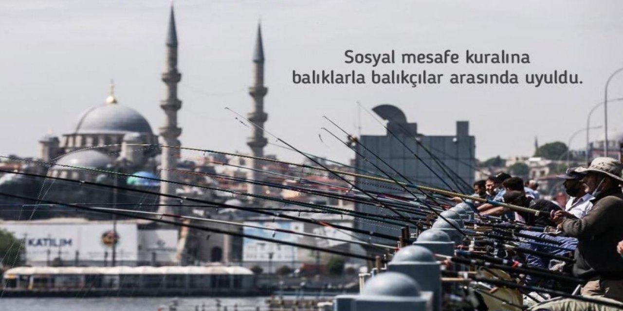 Bakan Koca, Galata Köprüsü'nde balık tutan vatandaşlara "Rast gelmesin" dedi.