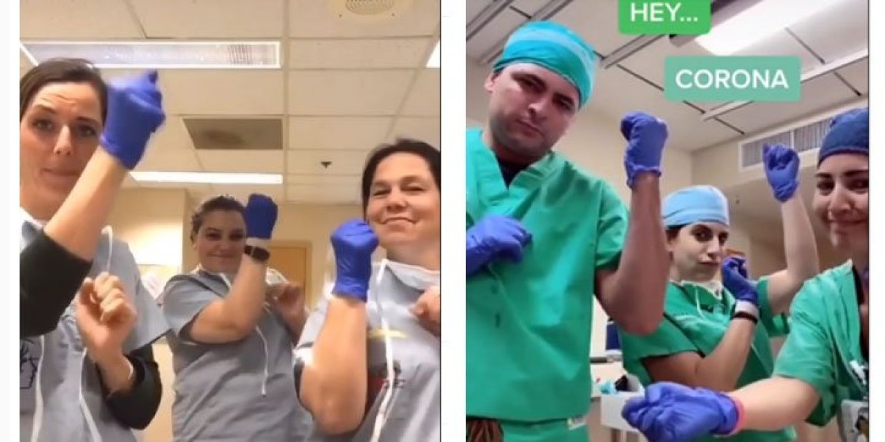 Sağlıkçılardan Esprili Korona Videosu