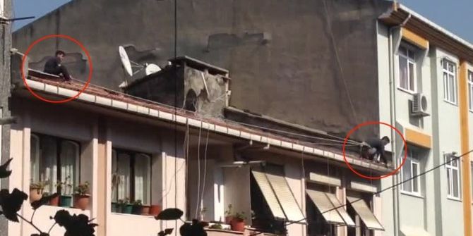 Can Güvenliğini Hiçe Sayan İşçiler Kamerada