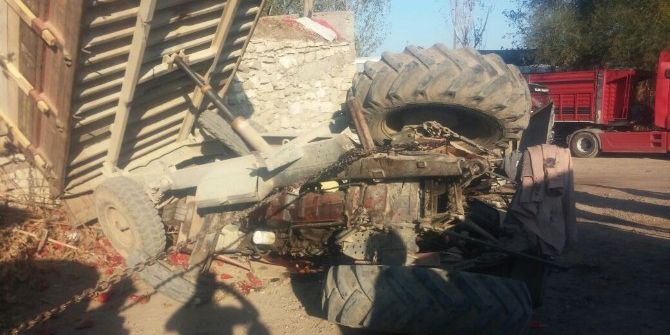 Traktör Rampadan Uçtu