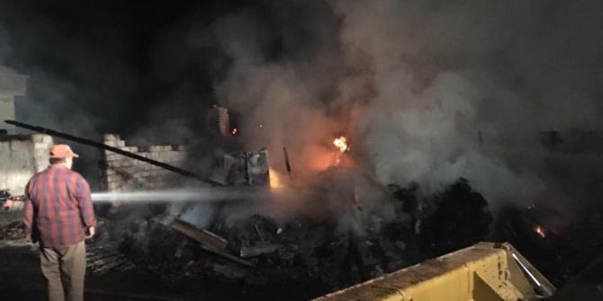 Köyde Çıkan Yangında 2 Büyükbaş Hayvan Telef Oldu