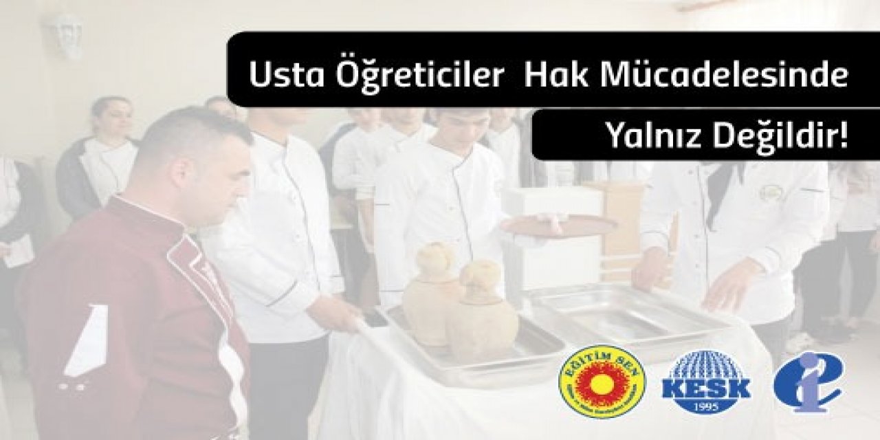 “usta Öğreticiler Hak Mücadelesinde Yalnız Değildir!”