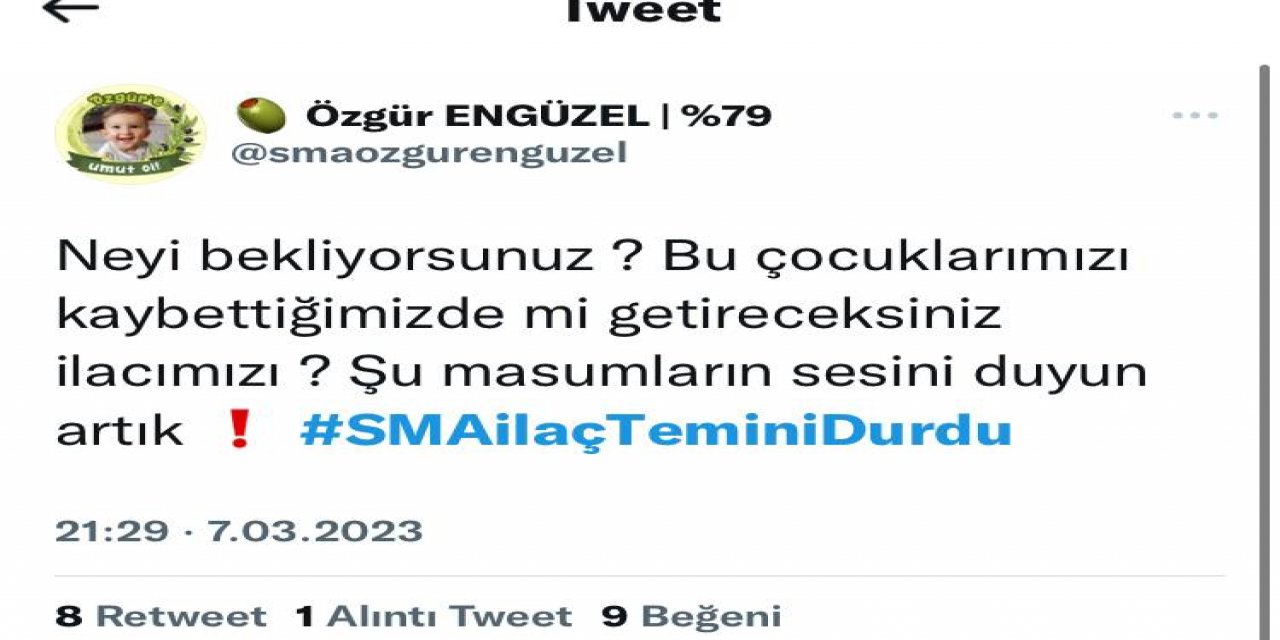 Twitterda ‘sma İlaç Temini Durdu’ İsyanı!