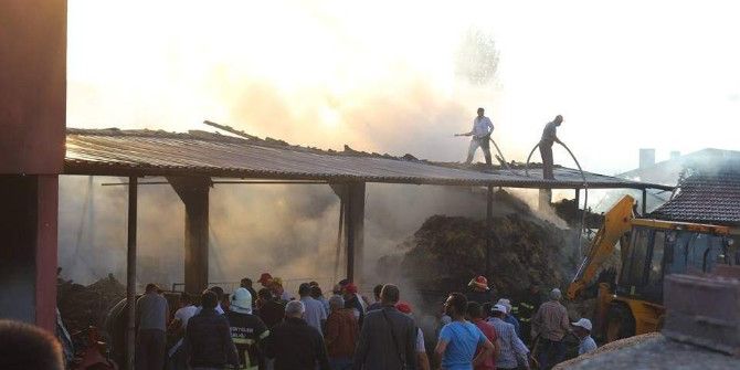 İnönü’de Ahır Ve Samanlık Yangını