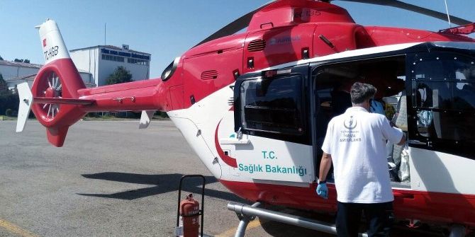 Yanarak Yaralanan Bir Kişi Ambulans Helikopter İle Nakledildi