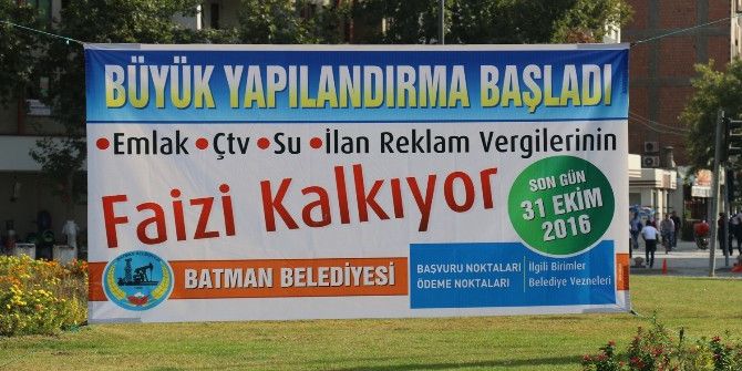Batman Belediyesi Vergi Borçlarında Büyük Yapılandırma Başlattı