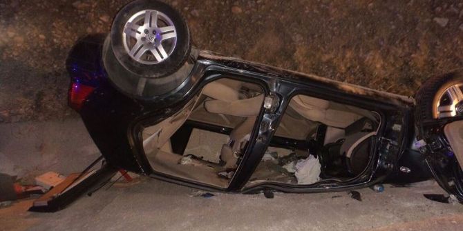 Araç Takla Attı: 2 Yaralı