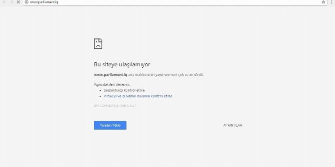 Türk Hackerlar, Irak Temsilciler Meclisi’nin İnternet Sitesini Çökertti
