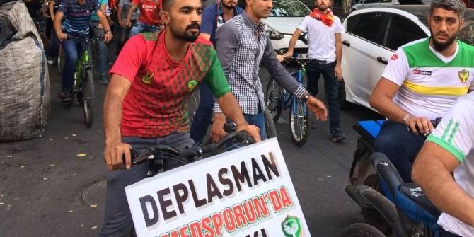 Amedspor Taraftarları Deplasman Yasağını Bisikletle Protesto Etti
