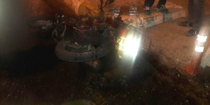 Adıyaman’da Motosiklet Yandı