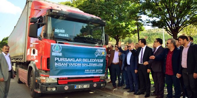 Pursaklar’dan Suriyeli Sığınmacılara Yardım Tır’ı