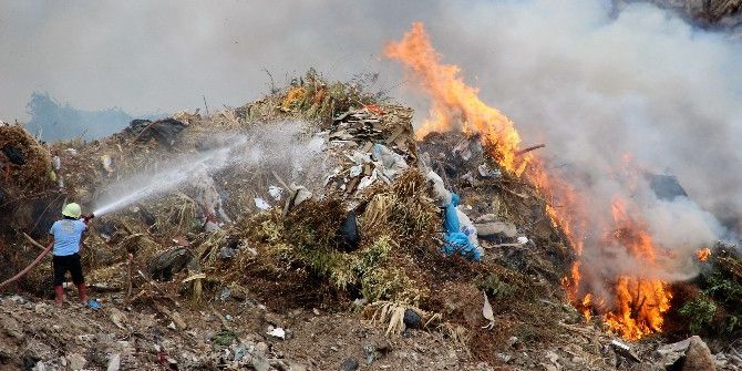 Bodrum Çöplüğü Alev Alev Yandı