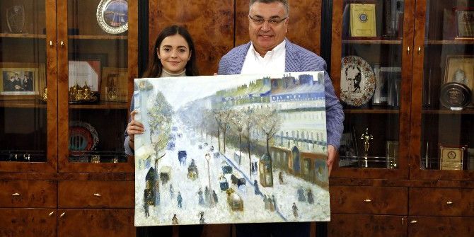 Genç Ressamdan Kesimoğlu’na Ziyaret