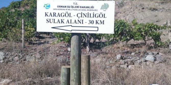 Karagöl Ve Çinili Göl Havzalarına Yönlendirme Tabelası Çalışması