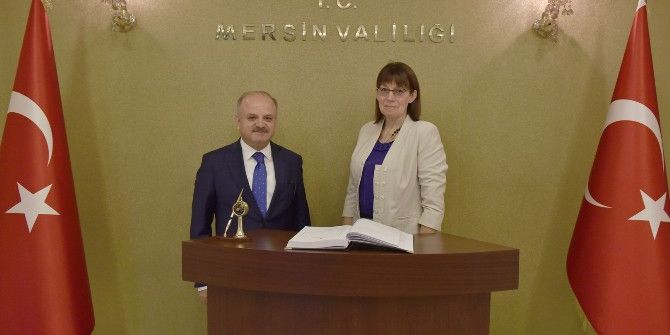 Estonya Büyükelçisi Mottus, Mersin Valisi Çakacak’ı Ziyaret Etti