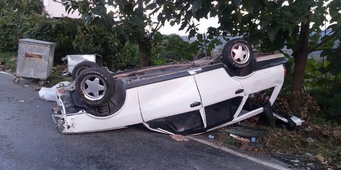 Alaplı’da Otomobil Takla Attı: 1 Yaralı