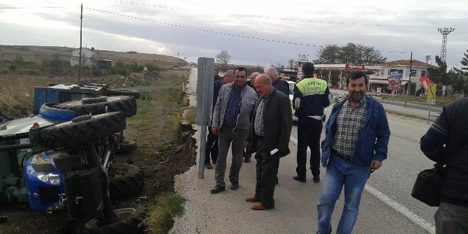 Tekirdağ’da Traktör Devrildi