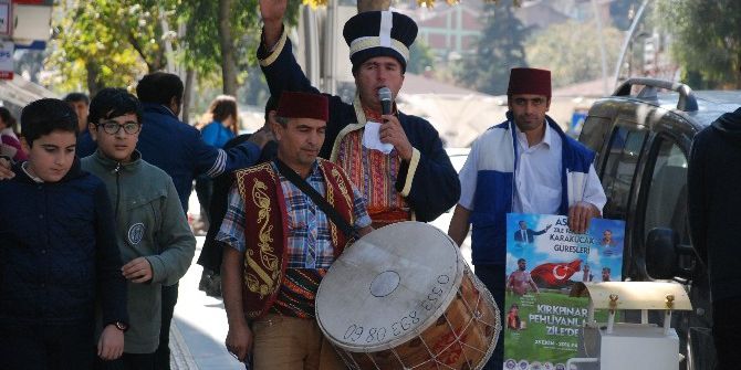 Tokat Caddelerinde Güreşlere Tellalı Davet
