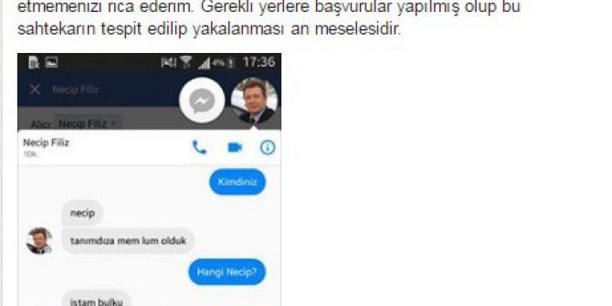 Dolandırıcılar Ak Parti İl Başkanı Adına Sahte Hesap Açtılar