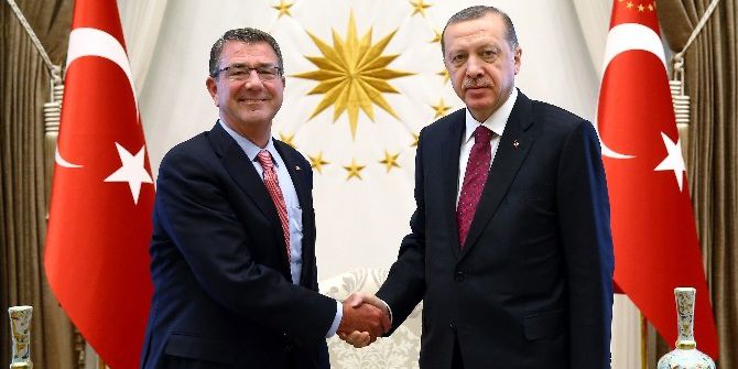Cumhurbaşkanı Erdoğan, Abd Savunma Bakanı Carter İle Bir Araya Geldi