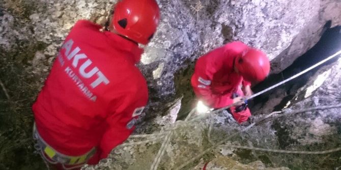 2 Gün Boyunca Kayalıklarda Mahsur Kalan Köpek Kurtarıldı