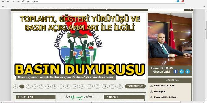 Giresun Valiliği’nden 3 Eski Milletvekilinin Eylemi İçin “Yasal Değil” Açıklaması