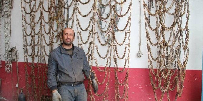 Kışlık Lastik Zincirleri Tamiratı Hızlandı