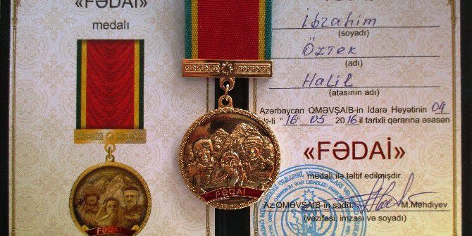 Prof. Dr. İbrahim Öztek’e Azerbaycan’dan Fedai Madalyası