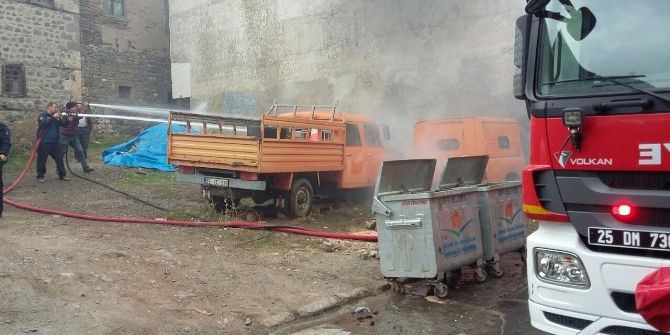 İspir’de Atv Aracı Yanarak Kullanılamaz Hale Geldi