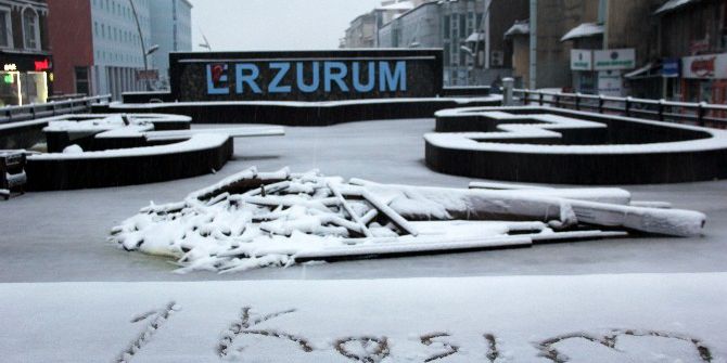 Erzurum’a Güne Karla Uyandı