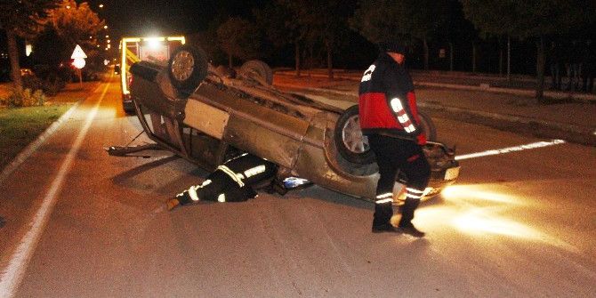 Konya’da Otomobil Takla Attı: 2 Yaralı