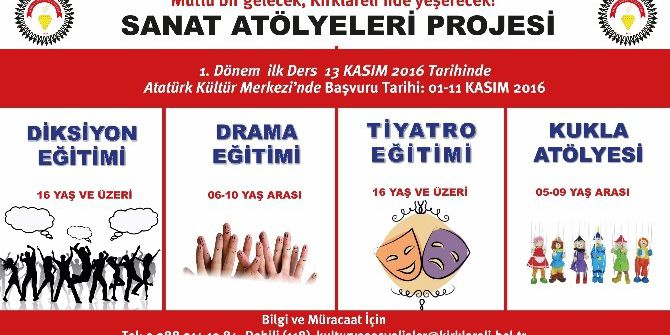 Sanat Atölyeleri Projesi Başlıyor