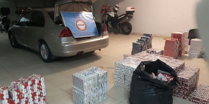 Bagajdan 9 Bin Paket Kaçak Sigara Çıktı
