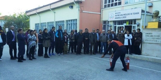 Bilecik Hayme Ana Mesleki Ve Teknik Anadolu Lisesi’nde Yangın Tatbikatı