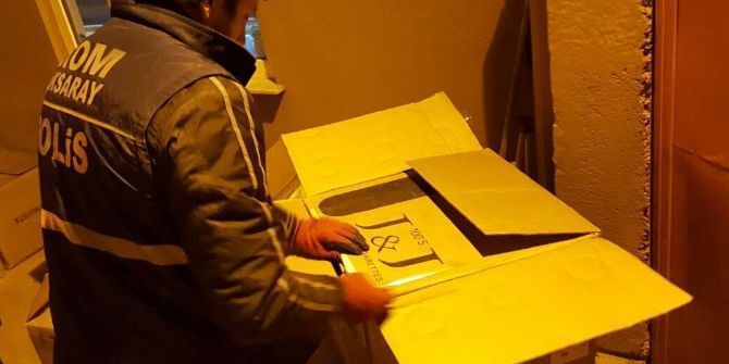 Aksaray’da 25 Bin Paket Kaçak Sigara Ele Geçirildi