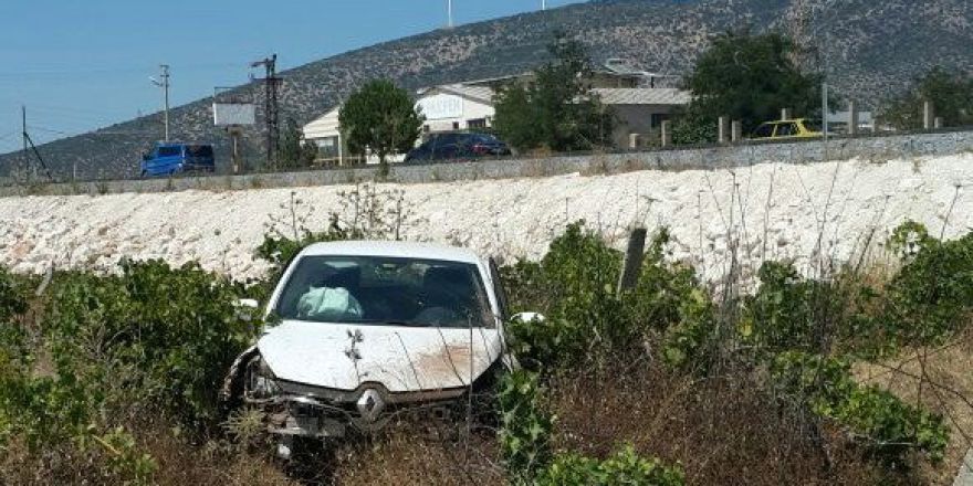 Didim’de Yoldan Çıkan Aracın Sürücüsü Yaralandı