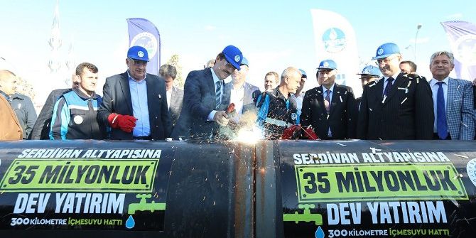 Serdivan’da İçmesuyu Hattının İlk Kaynak Töreni Gerçekleşti