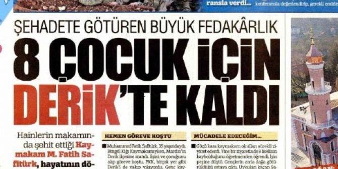 Şehit Kaymakam Safitürk, 8 Çocuk İçin Derik’te Kalmış