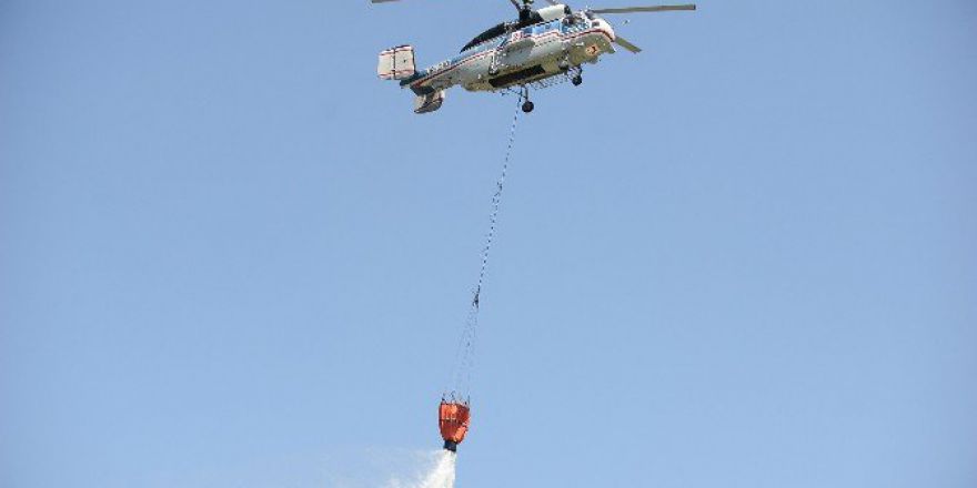Helikopterli Orman Yangını Tatbikatı Gerçeğini Aratmadı