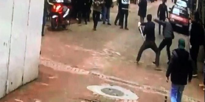 Bir Kişinin Ağır Yaralandığı Bıçaklı Kavga Güvenlik Kamerasında