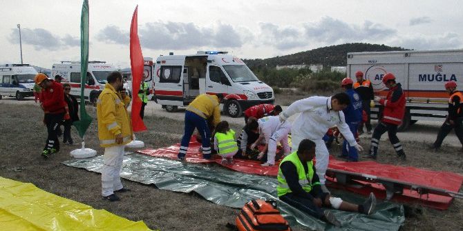 Milas-bodrum Havalimanında Tatbikat