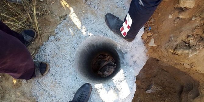 Direk Çukuruna Sıkışan Çocuk Uzun Uğraşlar Sonucu Kurtarıldı