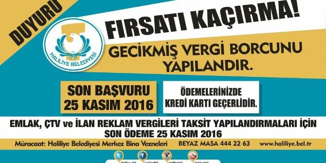 Haliliye Belediyesinde Yapılandırma Ödemeleri Devam Ediyor