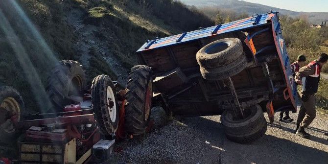 Çocuğun Kullandığı Traktör Devrildi