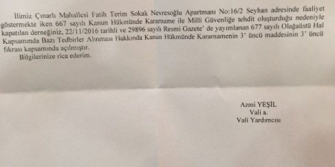 Yeniden Açılan "Adana Kadın Girişimciler Derneği" Kapatıldı Sanılmış