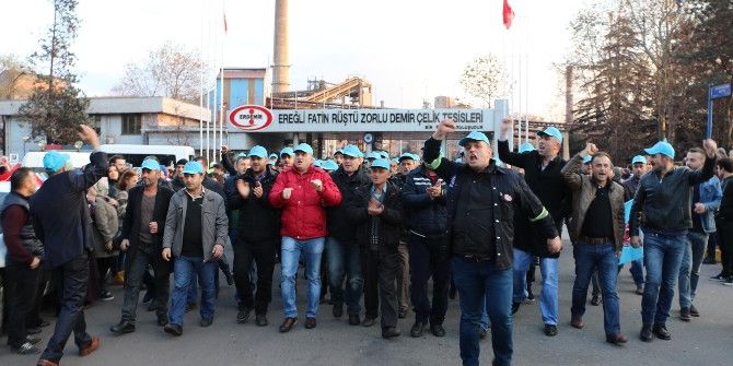 Erdemir İşçisinden Sözleşme Eylemi